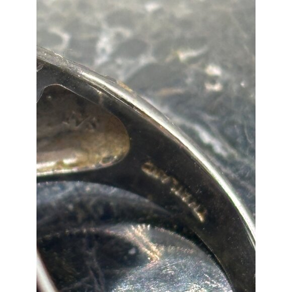 Sterling Silver 925 Malachite Centerstone Ring With Diamond Halo - Picture 4 of 9